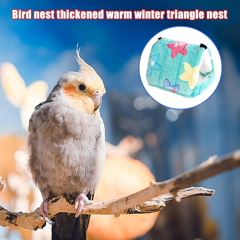 Skyy Blue Cozy Bird Nest House Winter Fuzzy Parrot Hut Hammock for Small Pets - Image 4