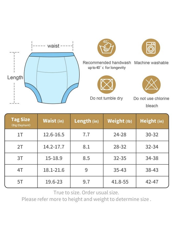 BIG ELEPHANT BIG ELEPHANT Unisex-Baby Toddler Potty 3 Pack Cotton Pee Training Pants Underwear, 3T  - Image 3
