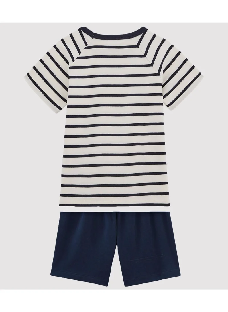 Petit Bateau Boys' Short Cotton Pyjamas with Sailor Stripes