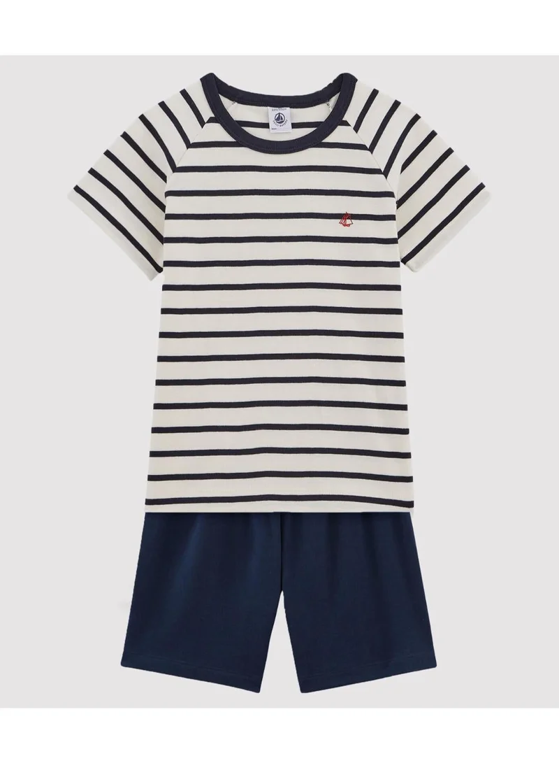 Petit Bateau Boys' Short Cotton Pyjamas with Sailor Stripes