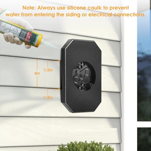 freecat 8141DBL Siding Mounting Plate,FreeCat Outdoor Light Mounting Block Fits 1/2" Lap Double Viny Siding,Built-in Electrical Box– Easy Installation with All Hardware Included - Image 4