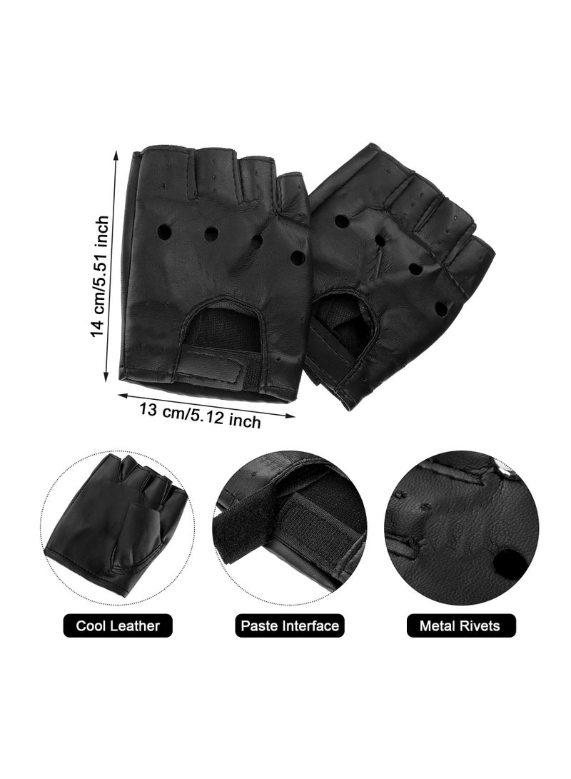 Excefore 90s Rocker Costume Set Rock Costume Includes Wig, Gloves, Wig cap, Sunglasses and Bandanas for Halloween Men Women Cosplay Accessories - Image 2