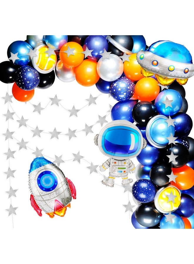 JOYYPOP Outer Space Balloon Garland Kit 118Pcs Outer Space Party Decorations With Ufo Rocket Astronaut Balloons Sparkling Star Garland For Space Themed Birthday Party Supplies - Image 2