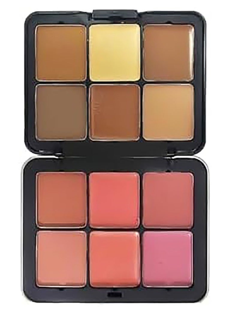 Might Cinema Blush and Contour Palette Cream and Powder 12 Colors Model 1338 - Image 3