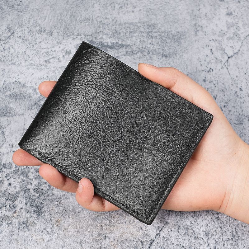 Multifunctional Solid Color PU Leather Wallet, RFID Blocking Design Portable Daily Storage Purse for Cards Cash Coin Business Use - Image 1