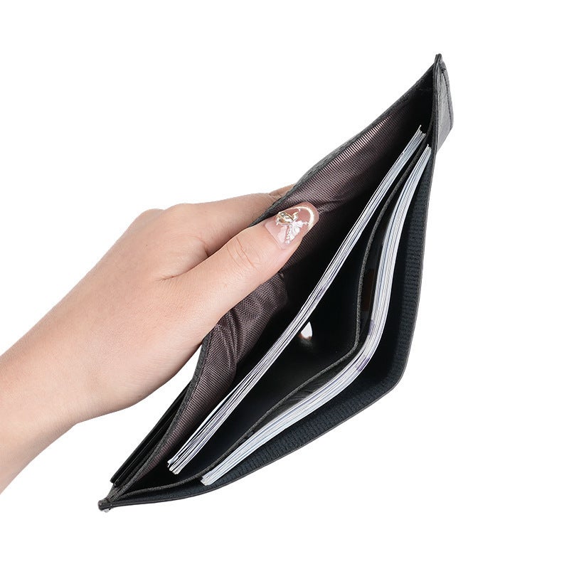 Multifunctional Solid Color PU Leather Wallet, RFID Blocking Design Portable Daily Storage Purse for Cards Cash Coin Business Use - Image 4