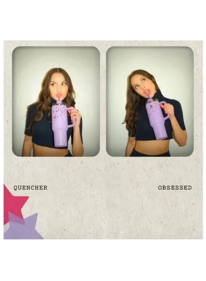 Stanley Olivia Rodrigo Quencher H2.0 FlowState™ Tumbler 40oz – Limited Edition Stainless Steel Travel Mug with Handle & Reusable Straw – Double Wall Vacuum Insulated – Leak-Resistant, BPA-Free, Cold & Hot Beverages - Image 4