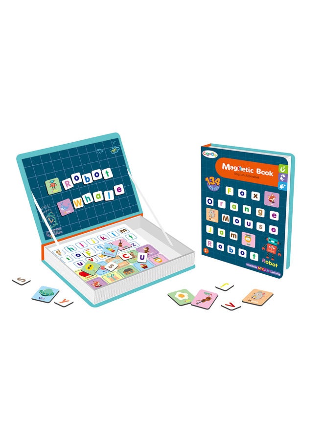 أحجية مثيرة كتب ألغاز مغناطيسية للأولاد والبنات تلبيس الأبجدية الإنجليزية ألعاب ألغاز هندسية - اللون: سلسلة الأبجدية الإنجليزية - Image 1