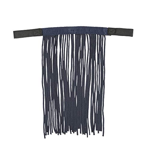 HORZE Lightweight Nylon Fringe Fly Veil - Easily Attaches to Halter - Peacoat Dark Blue - Horse - Image 3