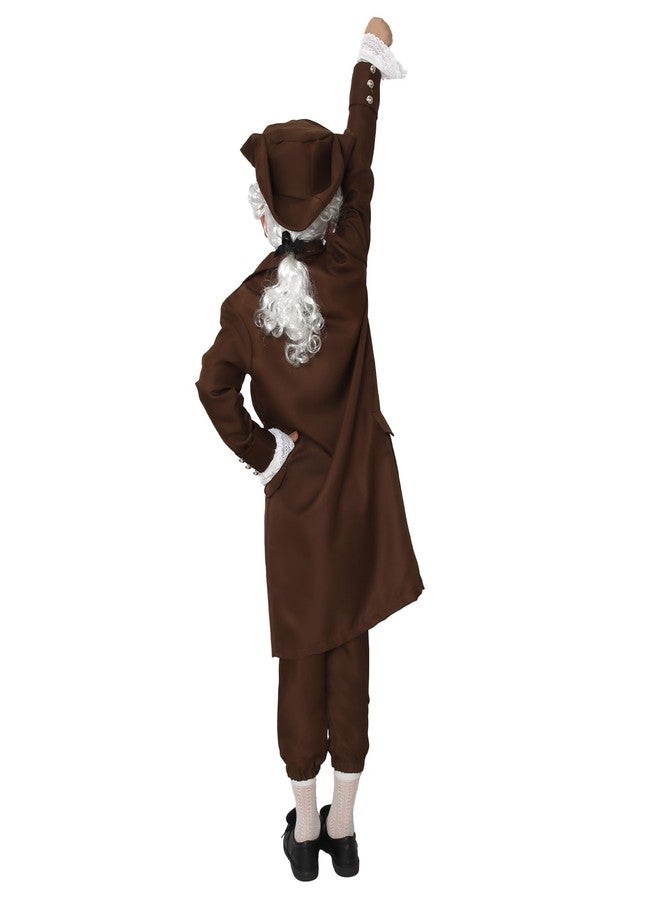 AQEWK Colonial Costume Boys 18th Century Traditional America Cosplay Costume Performance and Events(Brown/110) - Image 3