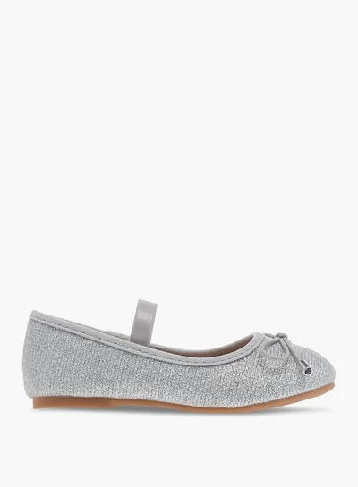 فلورا بيلا من شو إكسبرس حذاء باليرينا بنقوش فيونكة مع شريط مطاطي للبنات