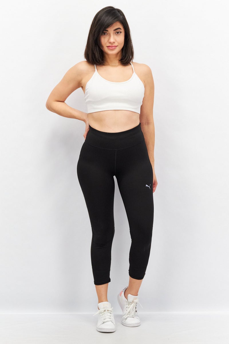 PUMA سراويل رياضية نسائية بتصميم 3/4 بطول العلامة التجارية، سوداء - Image 2