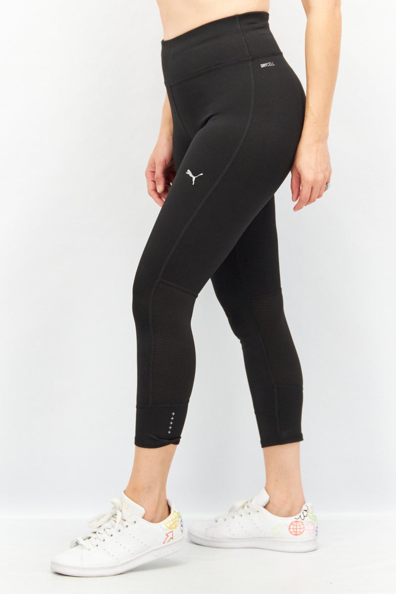 PUMA سراويل رياضية نسائية بتصميم 3/4 بطول العلامة التجارية، سوداء - Image 4