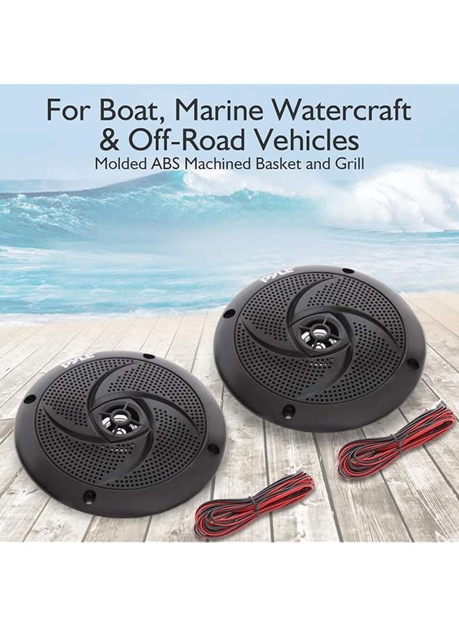Pyle Marine Speakers - 5.25 Inch Low Profile Slim Style Waterproof Wakeboard Tower And Weather Resistant Outdoor Audio Stereo Sound System With 180 Watt Power - 1 Pair In White (Plmrs5B) - Image 4