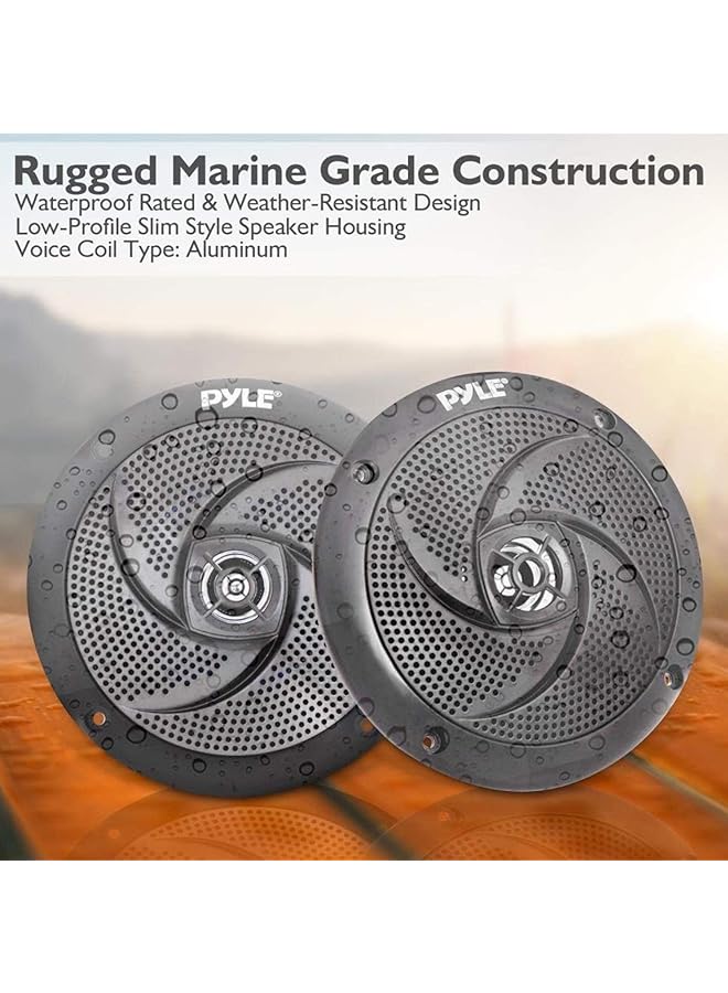 Pyle Marine Speakers - 5.25 Inch Low Profile Slim Style Waterproof Wakeboard Tower And Weather Resistant Outdoor Audio Stereo Sound System With 180 Watt Power - 1 Pair In White (Plmrs5B) - Image 3