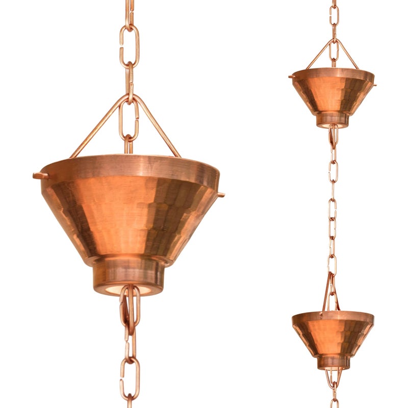 Monarch Rain Chains Pure Copper Siam Rain Chains for Gutters â€“ 8.5 ft Decorative Rainchain Outdoor Durable Heavy Duty Gutter Chain Downspout Replacement, Modern Rainchains for Outside