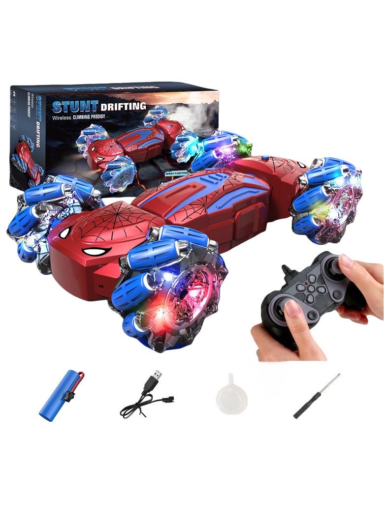 راكاي لعبة سيارة سبايدر RC، سيارة تحكم عن بعد، سيارة دفع رباعي قابلة لإعادة الشحن، لعبة جري بهلوانية - سيارة سباق عالية السرعة RC مع تأثير رذاذ، أضواء LED وإطارات للطرق الوعرة للأطفال، سيارة لعبة كهربائية هدية عيد ميلاد للأطفال، ألعاب خارجية ممتعة - Image 1