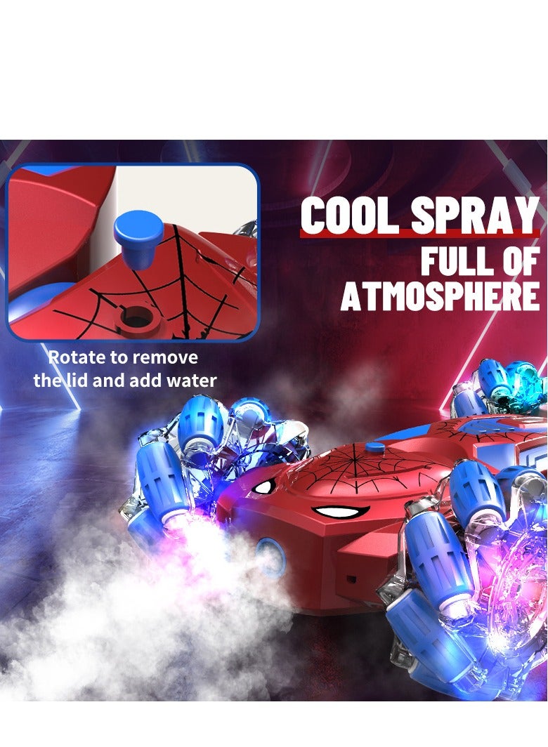 راكاي لعبة سيارة سبايدر RC، سيارة تحكم عن بعد، سيارة دفع رباعي قابلة لإعادة الشحن، لعبة جري بهلوانية - سيارة سباق عالية السرعة RC مع تأثير رذاذ، أضواء LED وإطارات للطرق الوعرة للأطفال، سيارة لعبة كهربائية هدية عيد ميلاد للأطفال، ألعاب خارجية ممتعة - Image 3