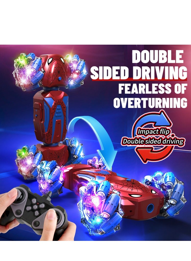 راكاي لعبة سيارة سبايدر RC، سيارة تحكم عن بعد، سيارة دفع رباعي قابلة لإعادة الشحن، لعبة جري بهلوانية - سيارة سباق عالية السرعة RC مع تأثير رذاذ، أضواء LED وإطارات للطرق الوعرة للأطفال، سيارة لعبة كهربائية هدية عيد ميلاد للأطفال، ألعاب خارجية ممتعة - Image 4