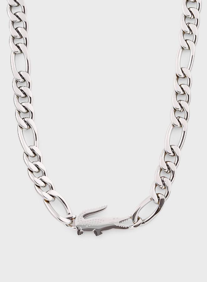 Lacoste 2040371 Stainless Steel Chain Necklace with Croco Charm Crocodile Collection - Image 1