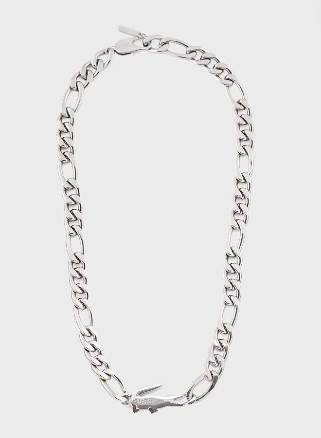 Lacoste  Lacoste 2040371 Stainless Steel Chain Necklace with Croco Charm Crocodile Collection for Women | Best Price UAE