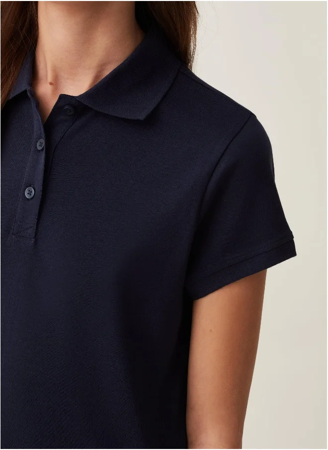 Ovs Ovs Solid Colour Cotton Polo Shirt