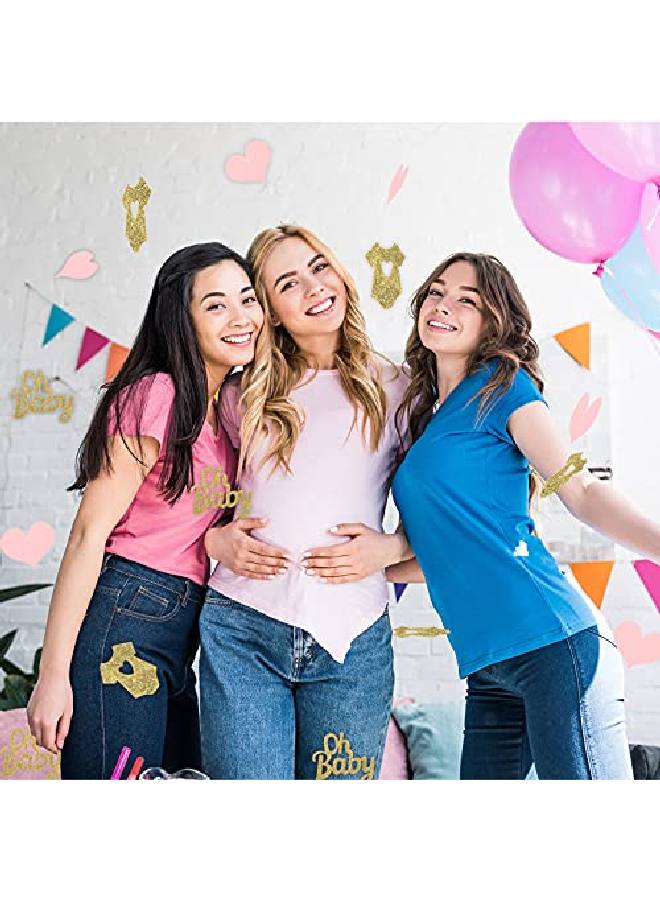 Sumind 240 Pieces Gender Reveal Confetti Baby Shower Confetti Heart Confetti Glitter Baby Confetti Baby Clothes Confetti Party Table Confetti For Gender Reveal Party Table Wedding Decor (Pink Blue Gold) - Image 5
