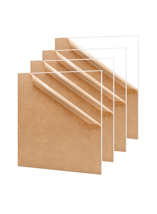 SHOPEE Transparent Laser cut Acrylic Sheets 6 x 6 Inch (150 x 150 mm) 3 mm Thickness Square Plexiglass Clear Acrylic Sheet Board For Glass Art Painting, DIY Crafts Projects, Photo Frames (Pack of 4) - Image 1