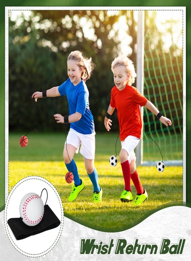 Jerify 30 Pcs Wrist Return Ball on a String Baseball Football Soccer Tennis Party Favor Sports Return Wrist Practice Wristband Ball on Elastic Cord for Adults (Assorted Styles) - Image 4