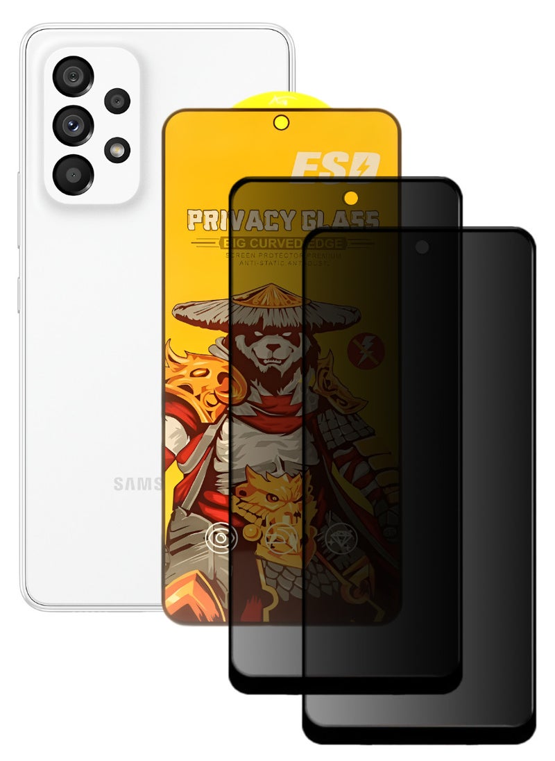 ESD 2 Pieces Tempered Dustproof Privacy Glass Screen Protector Compatible For Samsung Galaxy A53 5G - Image 1