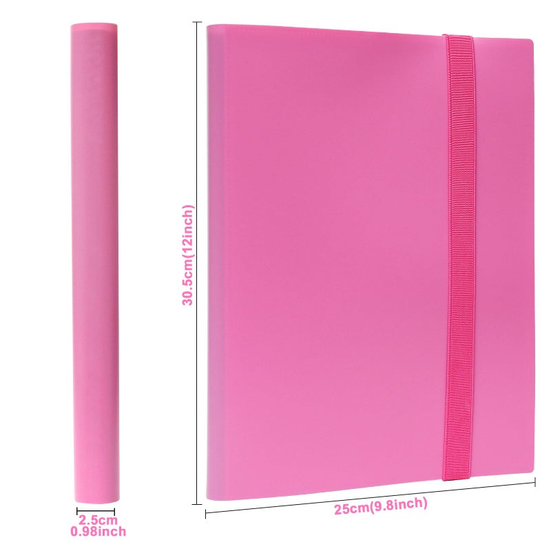 GEAoffice Card Binder 9 جيوب 360 جيوب مجلد ألبوم بطاقات التداول للبطاقات القياسية مجلد تجميع التحميل الجانبي لرياضة MTG TCG (وردي وردي) - Image 3