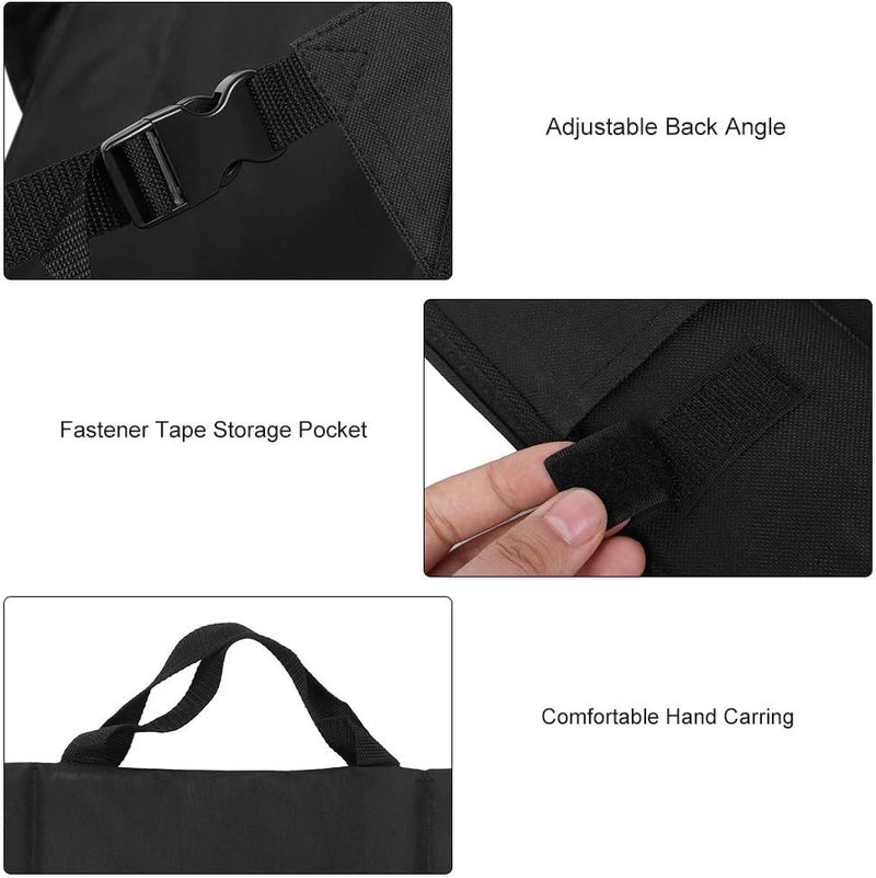 klarako Portable Lightweight Black Folding Beach Chair with Carrying Handle - Insulated Stadium Cushion, Easy to - Suitable for Camping, Outdoor Events - Image 5