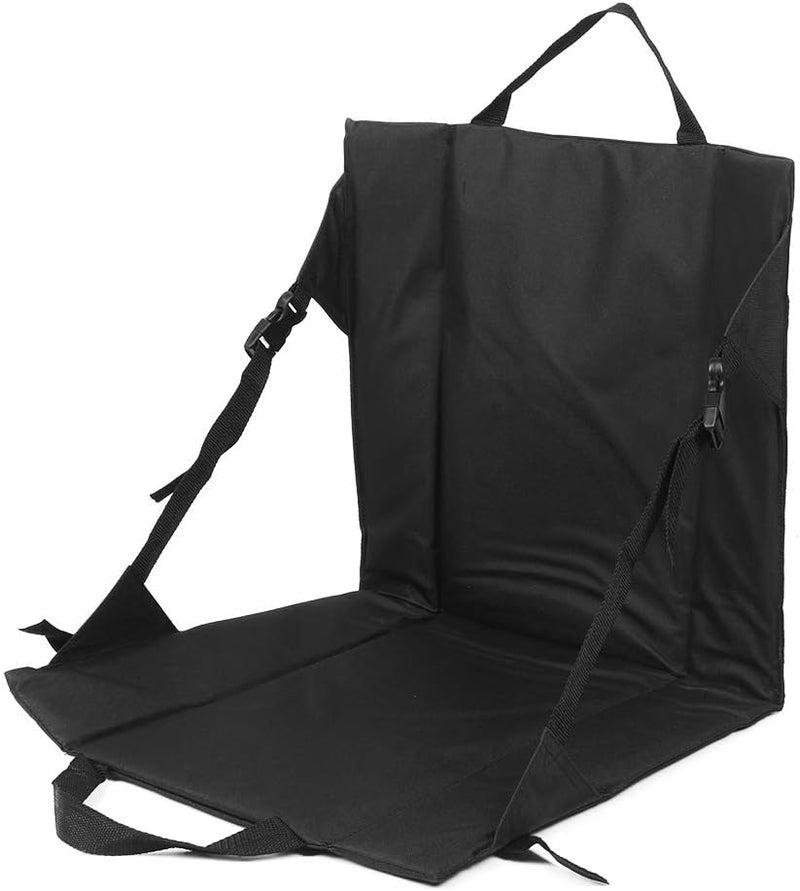 klarako Portable Lightweight Black Folding Beach Chair with Carrying Handle - Insulated Stadium Cushion, Easy to - Suitable for Camping, Outdoor Events - Image 1