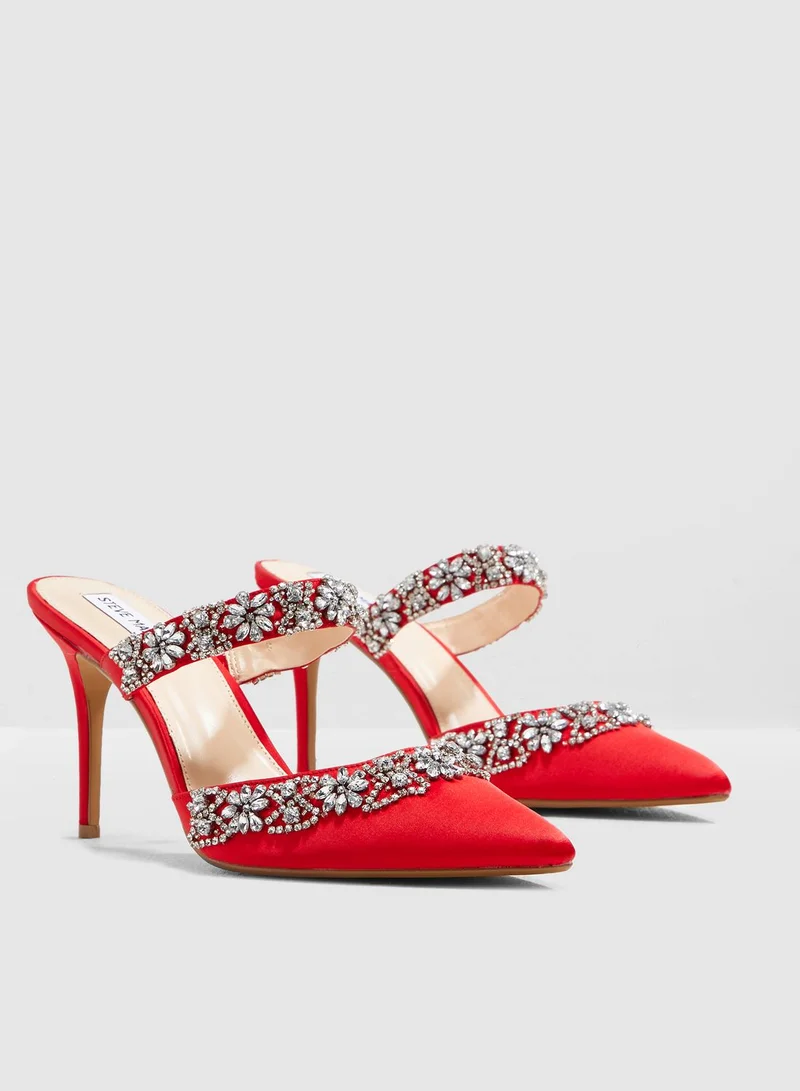 STEVE MADDEN Elina Pump-Red Satin