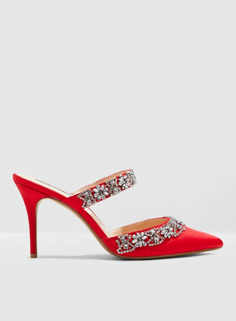STEVE MADDEN Elina Pump-Red Satin