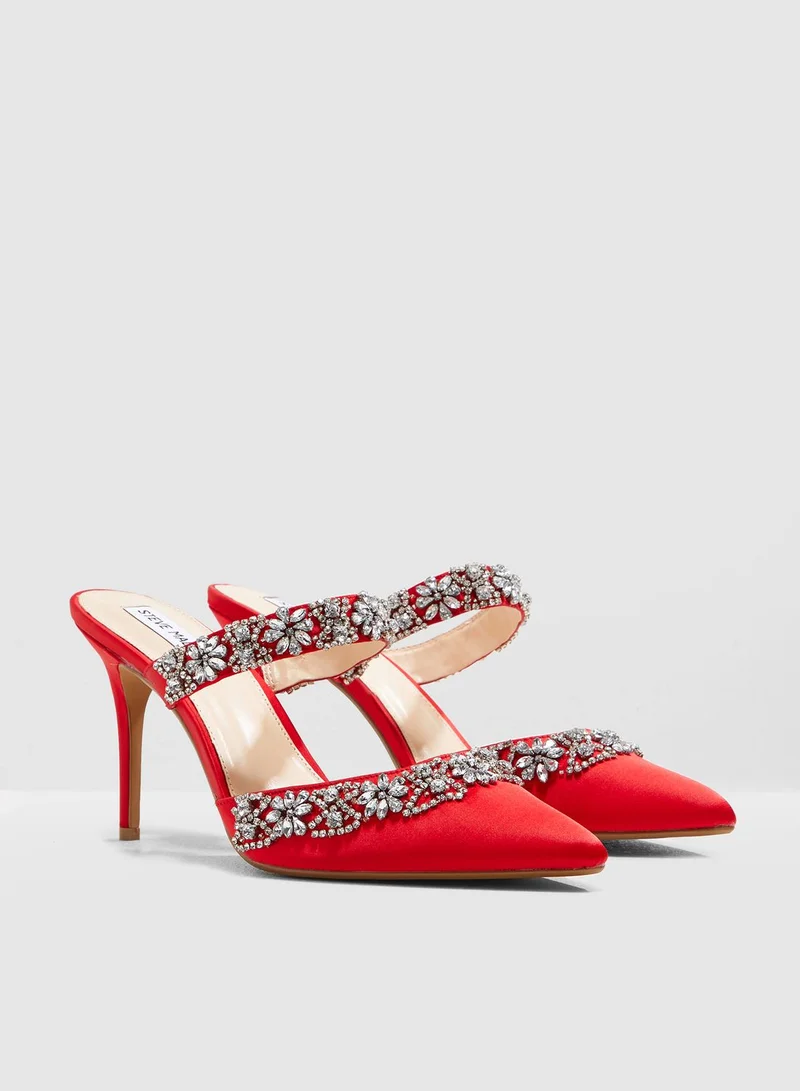 STEVE MADDEN Elina Pump-Red Satin