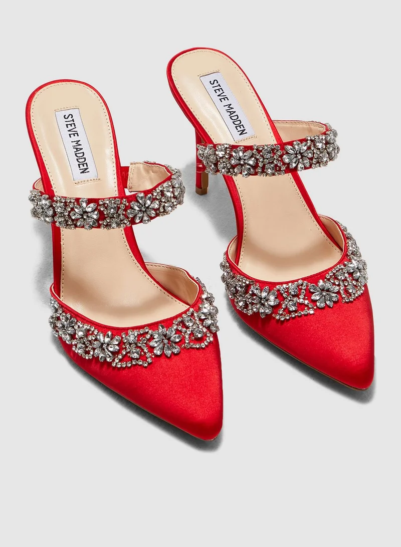 STEVE MADDEN Elina Pump-Red Satin