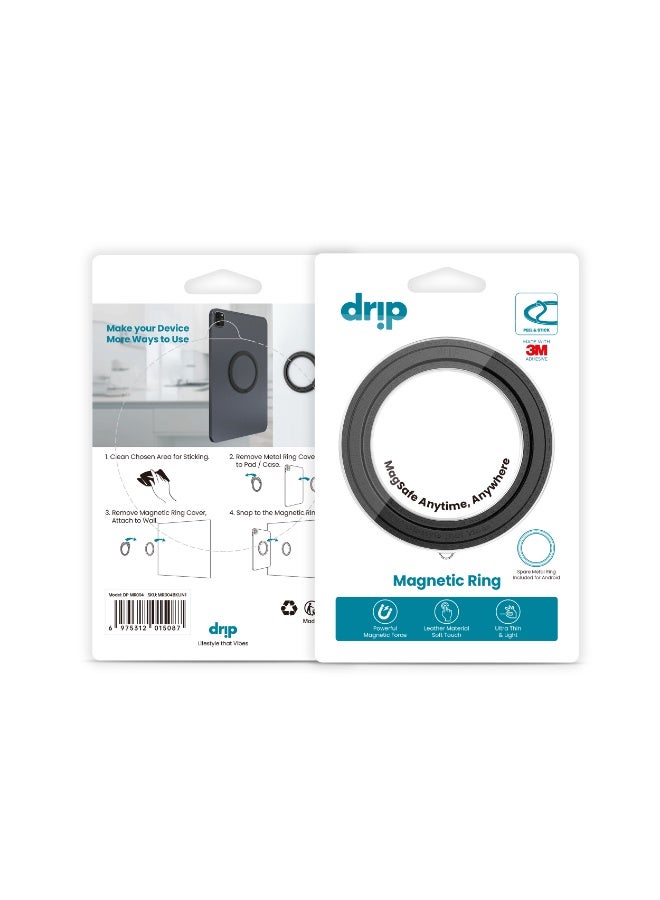 DRIP Magnetic Ring & Metal Ring Black for Tablets – Strong Magnetic Grip & Adjustable Kickstand - Image 3