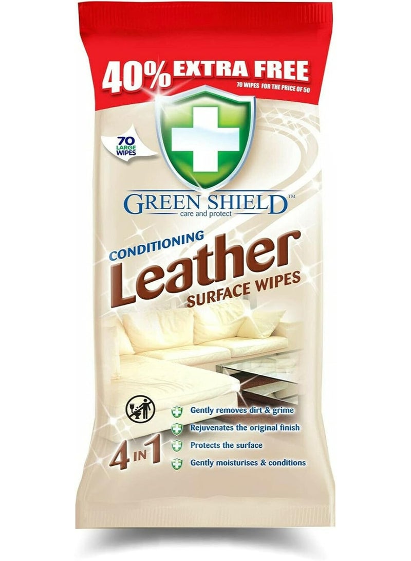 Conditioning Leather Surface Wipes, 70 Wipes