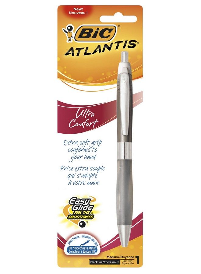 Bic Atlantis Ultra Comfort Retractable Ballpoint Pen Assorted Barrel Colors Medium Point (1.0Mm) Black  - Image 1