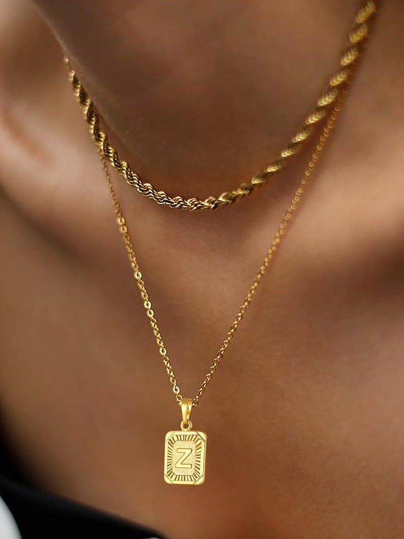 U7 Gold Rope Chain for Men Womens Stainless Steel 18k Gold Plated 3mm Braided Twisted Rope Chain Replacement Necklace 22" - Image 3