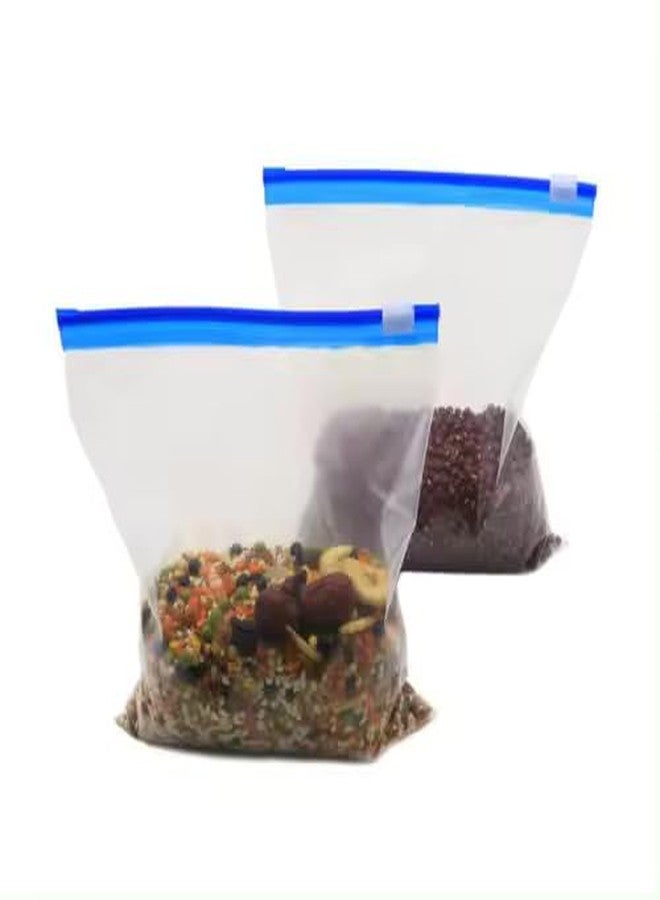 Vonity Pack Of 20 Ziplock Pouch Veg Bag, Reuseble Bag Safe For Freezer, Transparent & Bpa Free, Ziplock Plastic Bags For Fridge Food Storage, Multi-purpose Bag, Fridge Zipper Pouches (Pink (M-4933. - Image 3