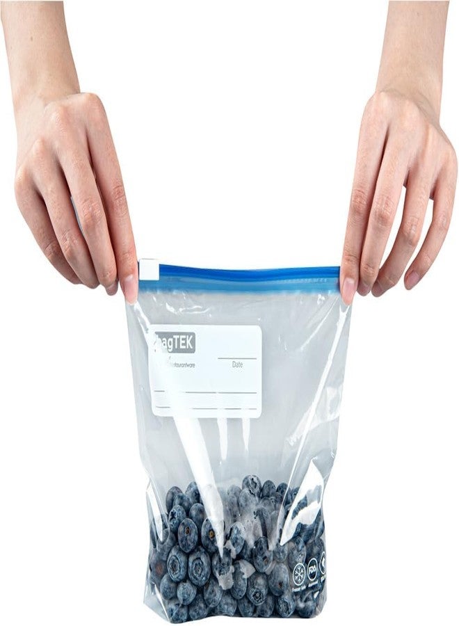 Vonity Pack Of 20 Ziplock Pouch Veg Bag, Reuseble Bag Safe For Freezer, Transparent & Bpa Free, Ziplock Plastic Bags For Fridge Food Storage, Multi-purpose Bag, Fridge Zipper Pouches (Pink (M-4933. - Image 2