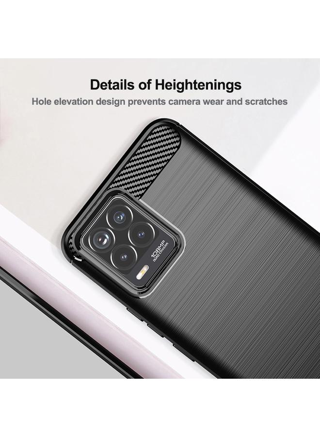 S-TOP Case For Realme 8 Pro Brushed Texture Carbon Fiber TPU Phone Case - Image 5
