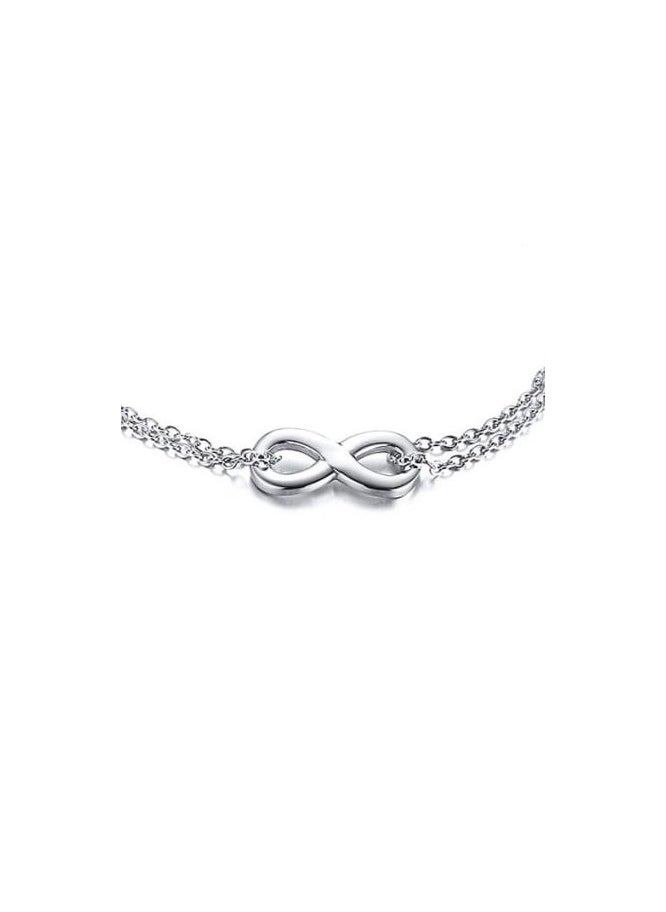Clé de Lune Infinity Anklet- Silver 