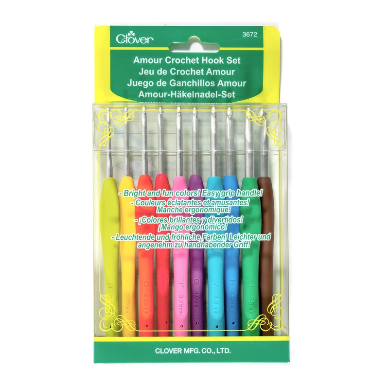 Clover 3672 Amour Crochet Hook Set, 10 sizes - Image 1