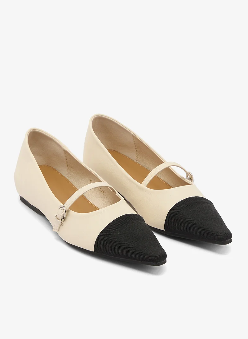 ELLA White Pointed Toe Mary Janes for Women | Best Price UAE