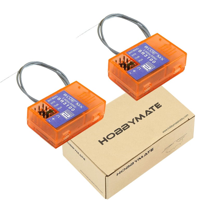 HOBBYMATE DSMR Receiver Compatible with DX2L DX2E DX3E DX2S DX3S DX4S DX3R DX3C DX4C DX5C Radio Transmitter 24G SR3100 DSM2 Receiver 3 Channels Pack of 2 - Image 3