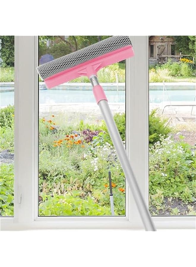Beauenty Window Squeegee for Window Cleaning Tool 2 in 1 Car Window Cleaning Squeegee with Extension Long Handle Car Windshield Cleaning Sponge and Rubber Squeegee, Auto Squeegee - Image 3