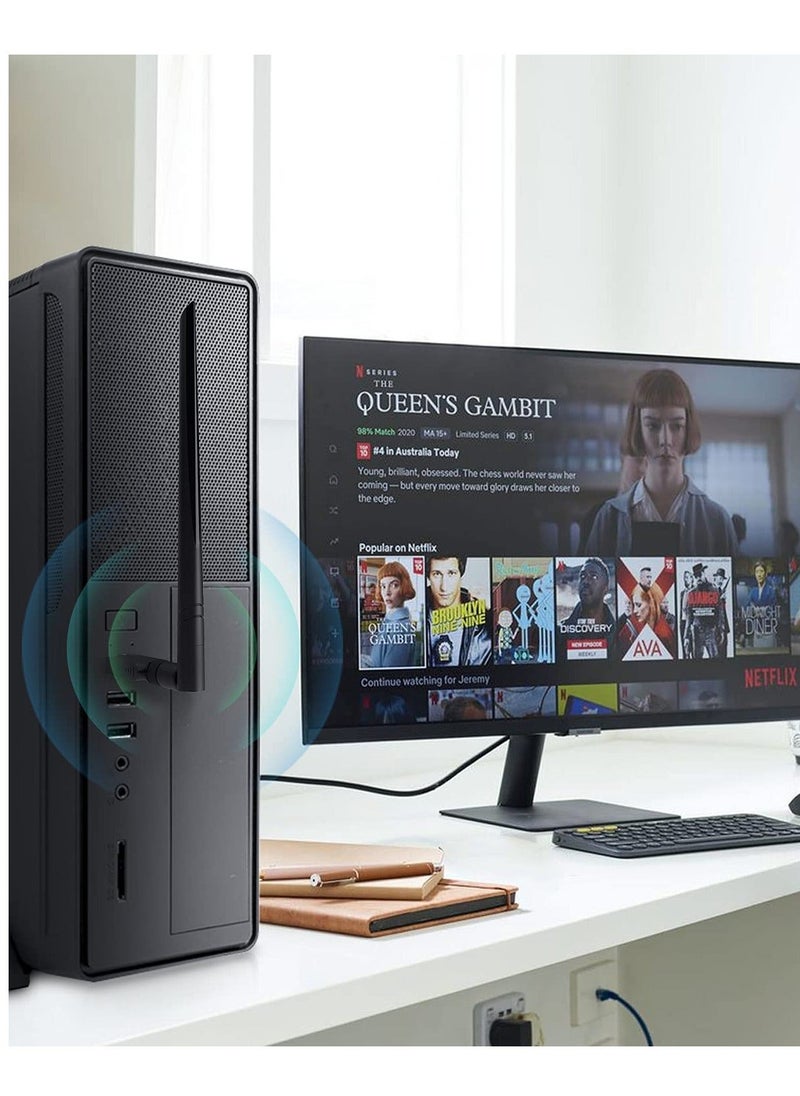 Generic - محول واي فاي لاسلكي USB للكمبيوتر الشخصي، دونجل واي فاي ثنائي النطاق 1300 ميجابايت في الثانية 2.4 جيجا/5 جيجا مع USB 3.0، محول شبكة لاسلكية لنظامي التشغيل Windows 11/10/8/7 وMac OS X - Image 1